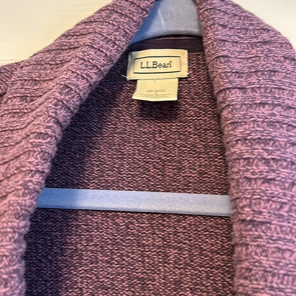 LL Bean Purple Knit Open Front Cardigan Sweater - Picture 2 of 3